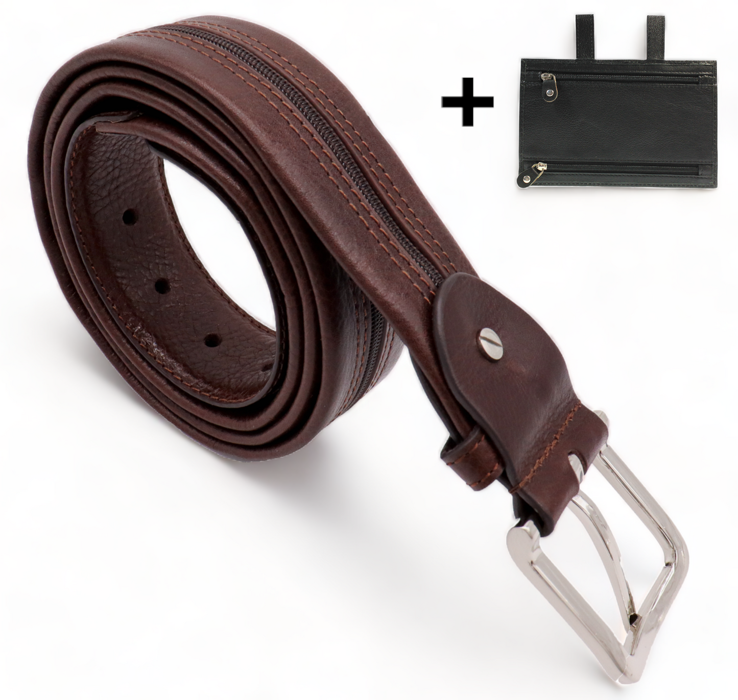 Safekeepers Moneybelt - Black - Travel Belt Leather - Money belt with zipper