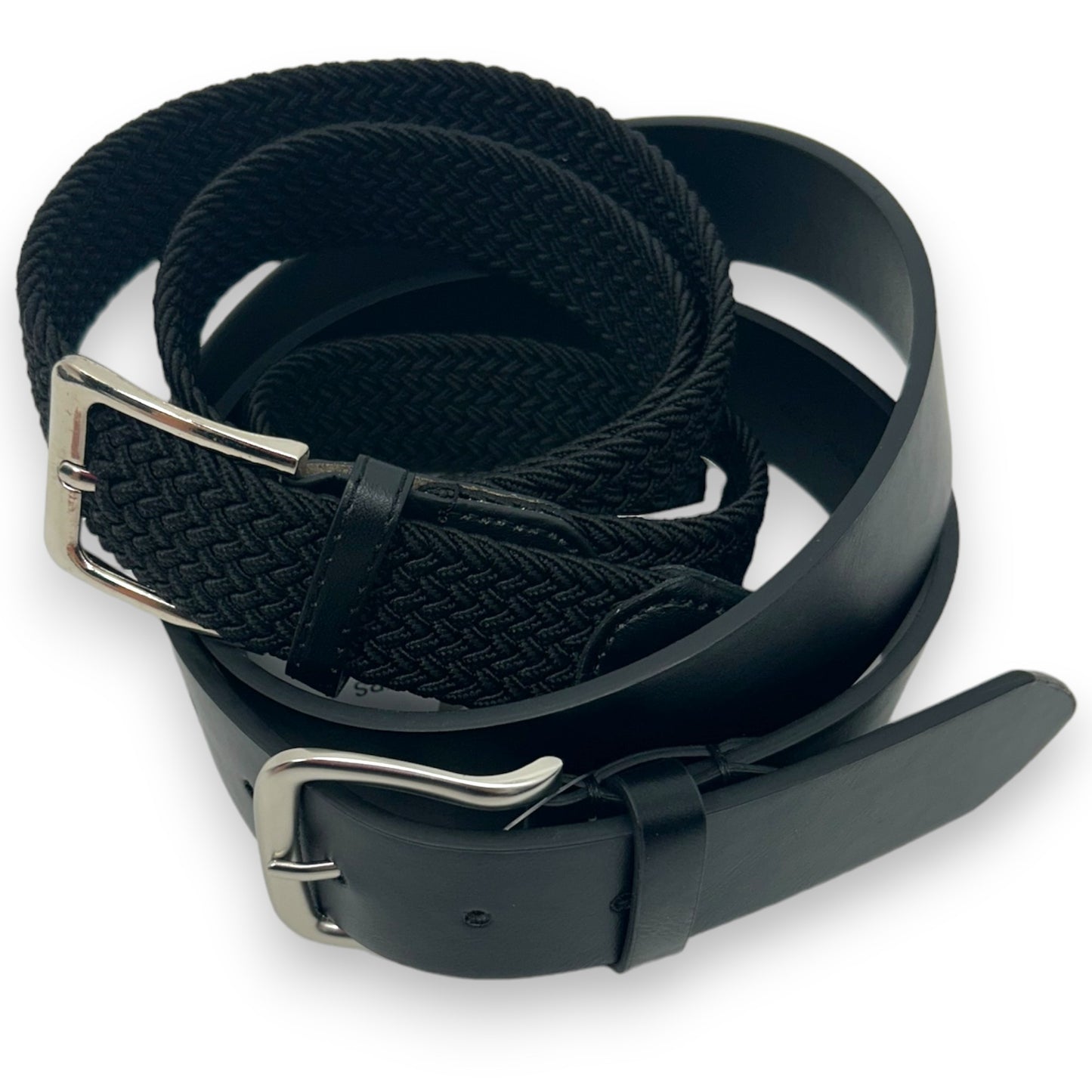 Riemen 2 pack - 2stuks - elastiek zwart - zwart vegan leather - Safekeepers