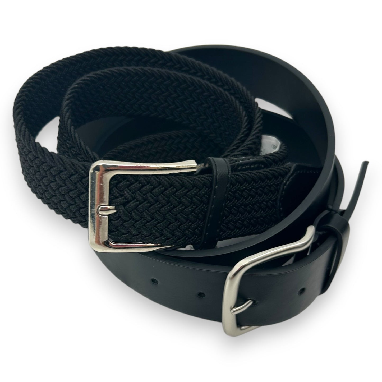 Riemen 2 pack - 2stuks - elastiek zwart - zwart vegan leather - Safekeepers