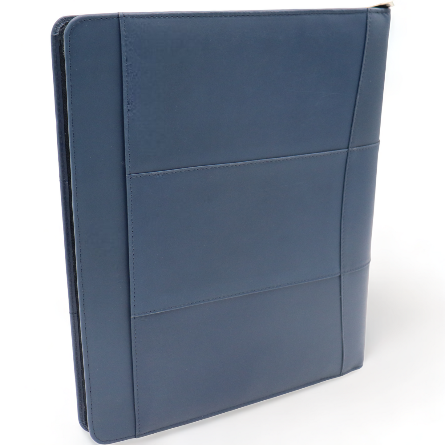 Paris Leder-Schreibmappe – Konferenzmappe – Dokumentenmappe A4 – Tablet-Hülle und Laptop-Hülle – abnehmbarer Ringordner – Blau