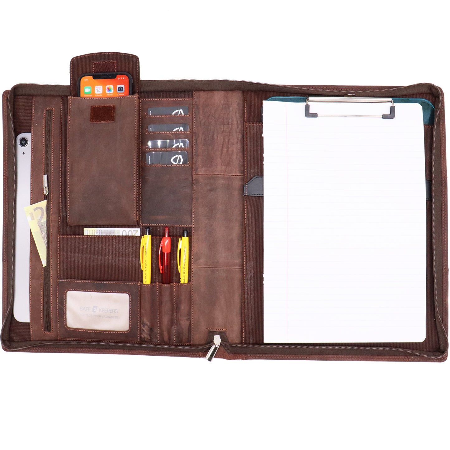 Writing cases A4 Ring binder - Document folder - Mobile bluetooth tracker finder Brown