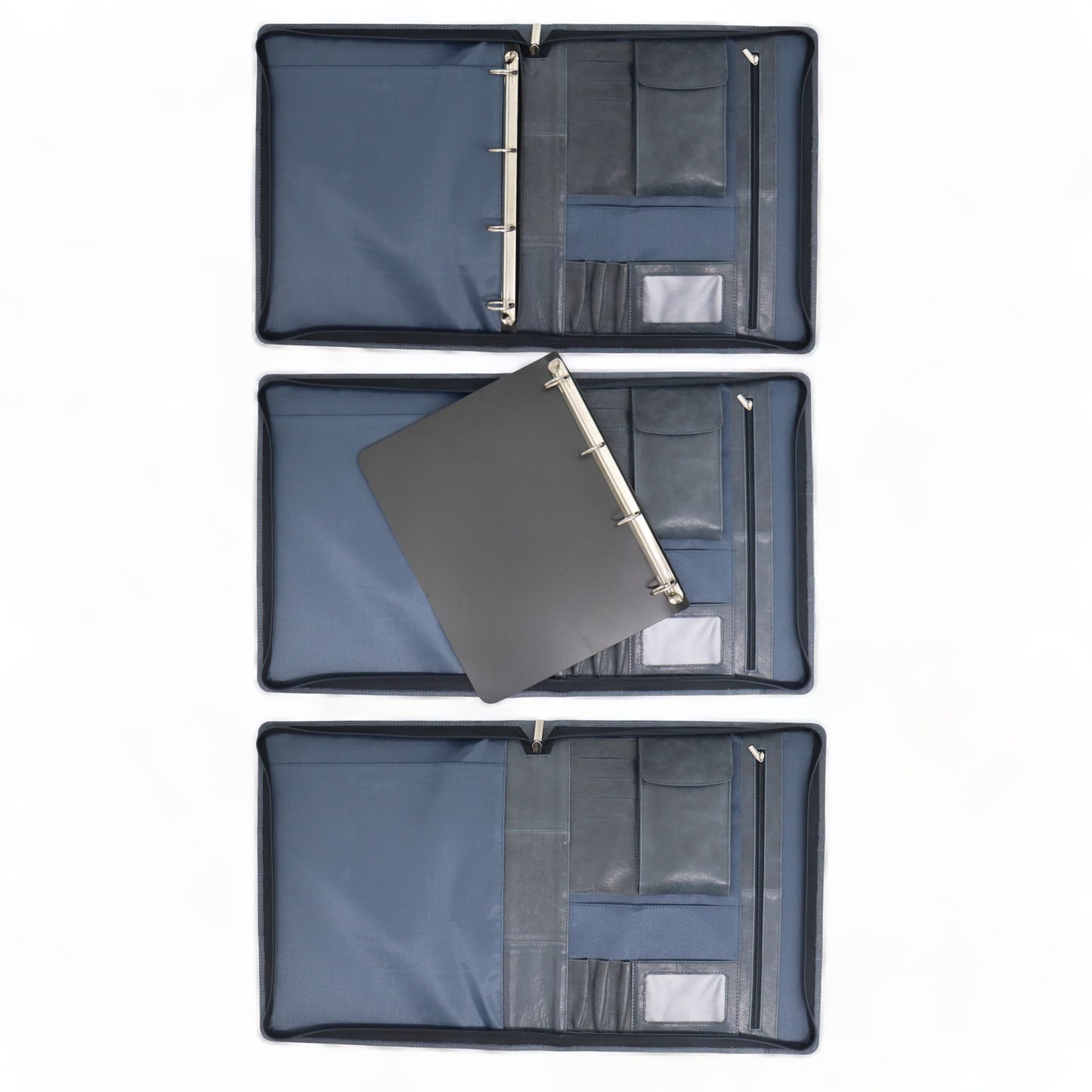 Porte-documents gaucher A4 - Porte-document gaucher - Gaucher - Porte-documents de conférence A4 - Porte-documents en cuir - Bleu