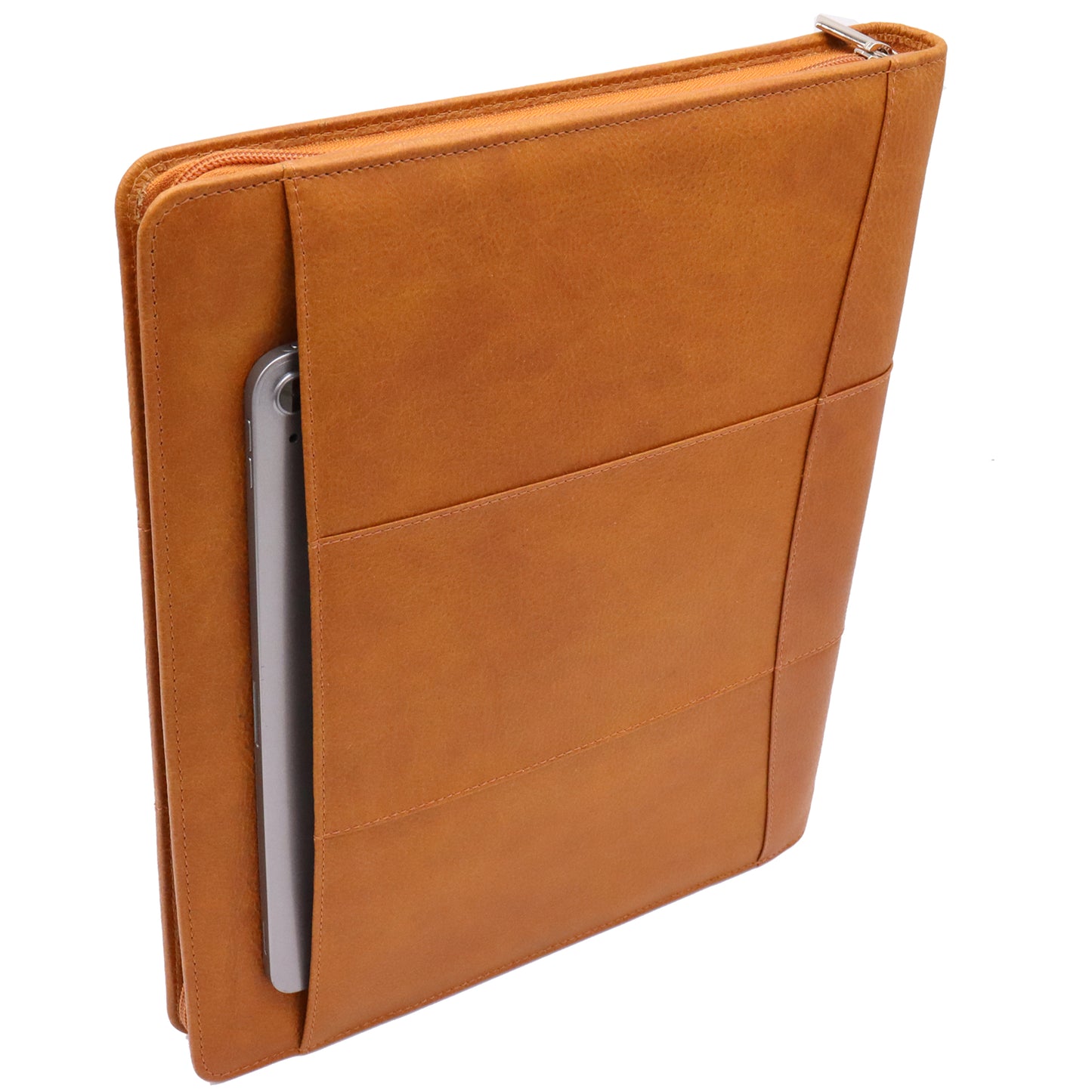 Safekeepers Leather Writing Case - Conference Folder - Workbook Tablet Sleeve &amp; Laptop Sleeve - Removable Ring Binder A4 Tan