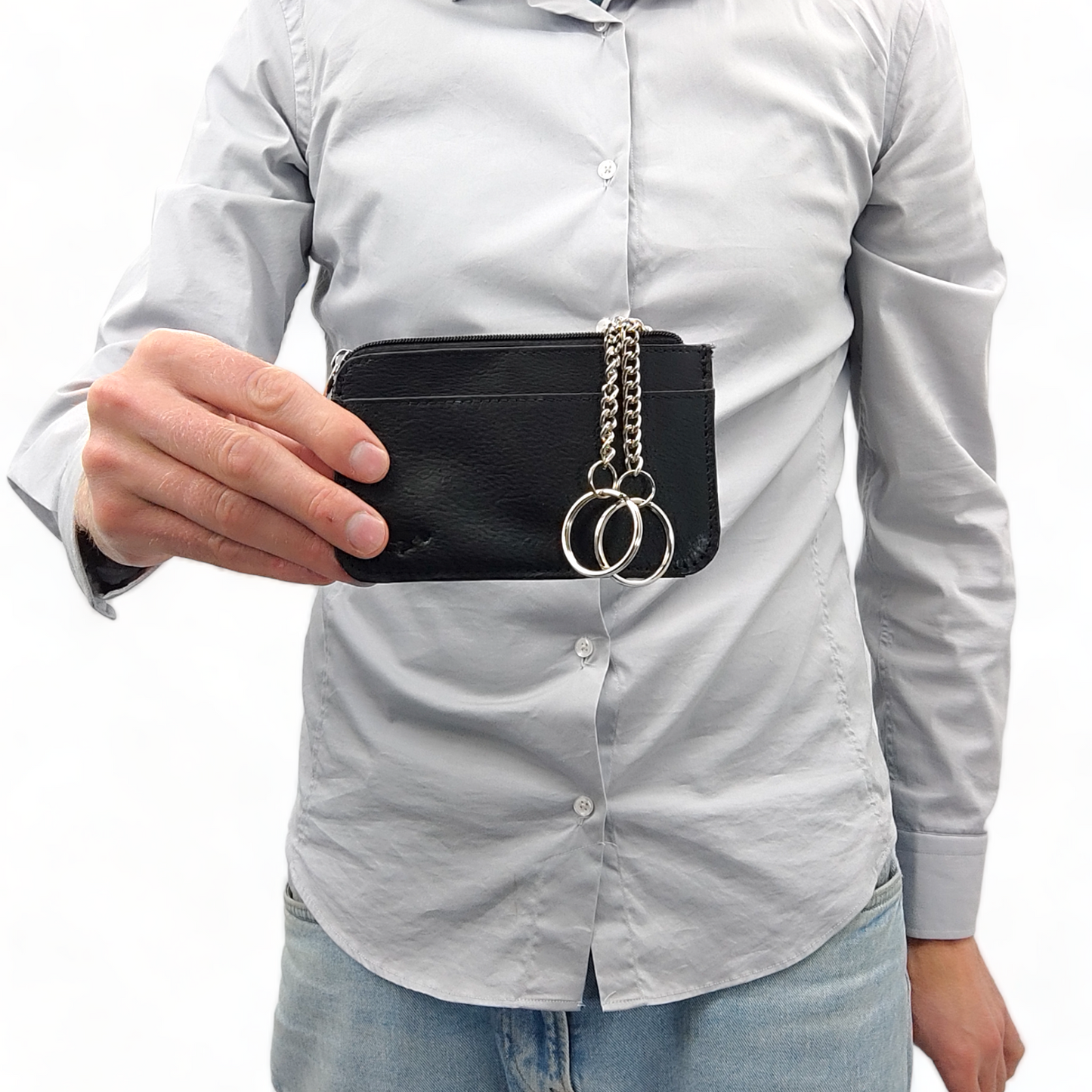 Leather Key Case - Key Bag Long - 2 Rings