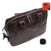 Safekeepers Laptoptasche – Aktentasche – Businesstasche – Laptoptasche aus Leder mit Tracker und Hunde-Schlüsselanhänger 